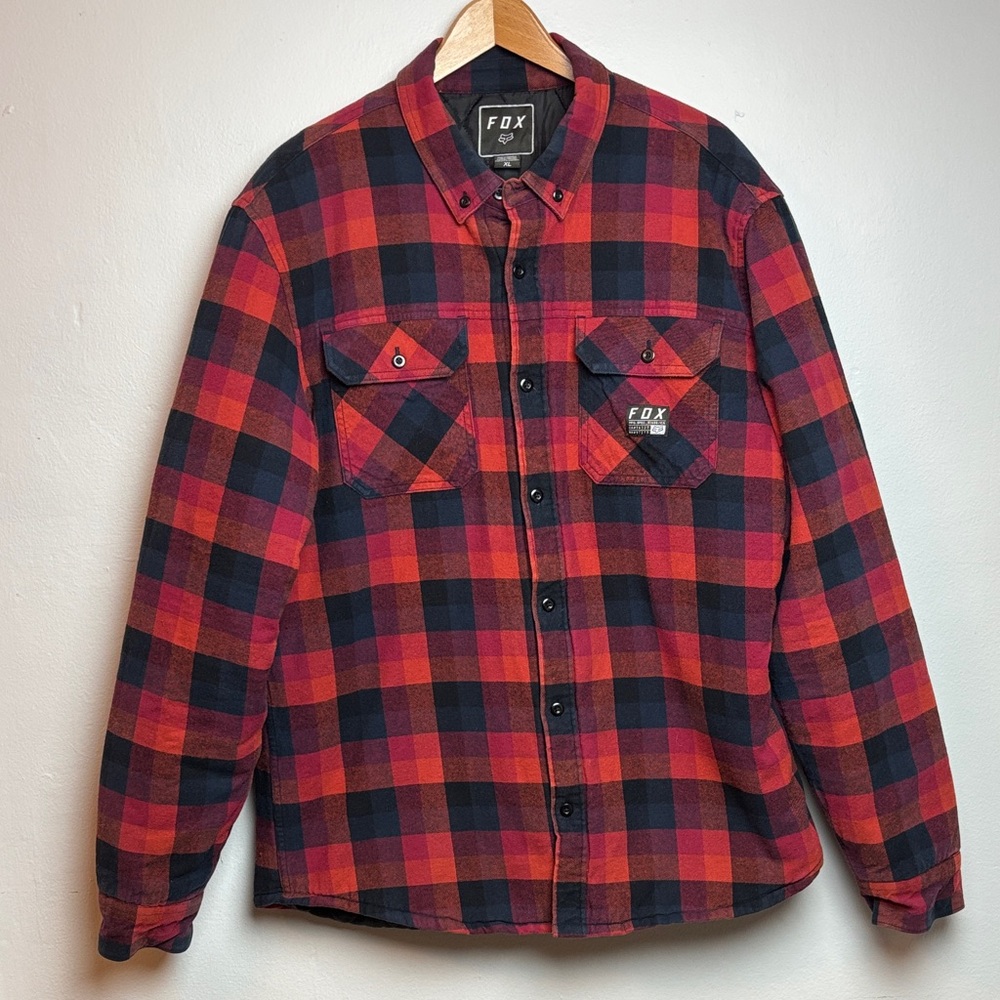 Fox‎ Legacy Racing Men’s XL Plaid Flannel Shacket Buffalo Check Mountain Biking